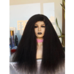Kinky straight closure wig 3 bundles high density 1