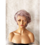 Frontal wig pixie cut grey color 3