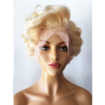 Frontal wig pixie cut blonde color