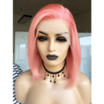 Frontal bob wig pink color 2